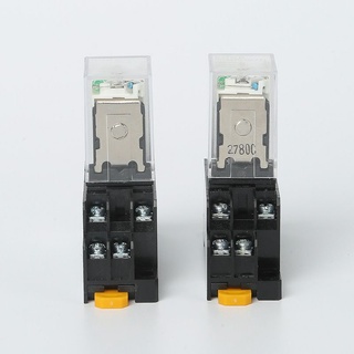 ได้ทั้งชุด รีเลย์+ขาซ็อกเก็ต 5A HH52p(MY2) HH54p (MY4) my2n my4n 12vdc 24vdc 24vdc 220vac