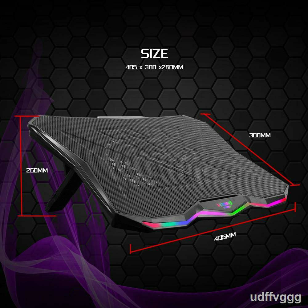 ภาพสินค้าพัดลมโน๊ตบุ๊ค NUBWO-X NX-F1/ NX-F2/NX-F3 พัดลม2ตัว SUBZERO RGB Gaming Cooling Padปรับความเร็วพัดลม ,ไฟ LED เปิด-ปิดได้ จากร้าน jakkraphatgadget บน Shopee ภาพที่ 3