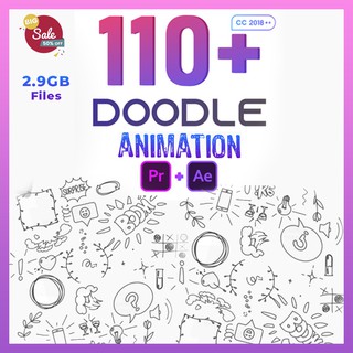 110 Sets Animated Doodles Pack Template Bundle Collection Free Updates | Premiere Pro &amp; After Effects