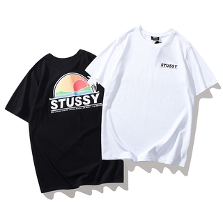 เสื้อยืดระบายอากาศฤดูร้อนSTUSSY เสื้อยืดคอกลมแขนสั้นผ้าฝ้ายแท้ฤดูร้อนสําหรับผู้ชายผู้หญิง