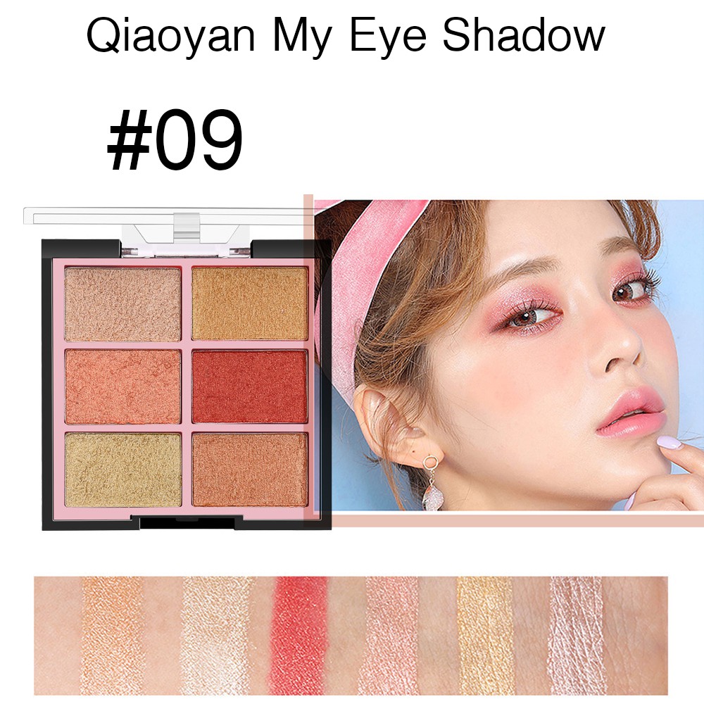 qiaoyan-my-eye-shadow-อายแชโดว์-6-เฉดสีในตลับเดียว-แต่งแต้มดวงตาให้เกิดมิติได้แค่ปาดเดียว-เฉดสีผสมผสานอย่างลงตัว