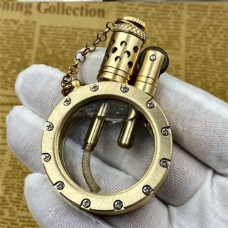 Trench handmade visual ถังน้ำมันน้ำมันก๊าดไฟแช็ก retro mechanical collection โปร่งใสบุคลิกภาพสุทธิสีแดงระเบิดของขวัญชาย