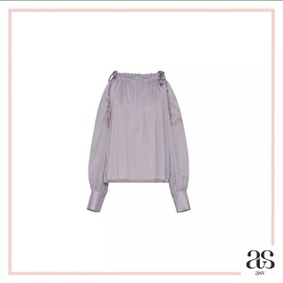 Asv puffed sleeve blouse (m) สี lavender