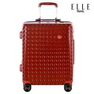 ELLE Travel Lunar Collection. 100% Polycarbonate PC, Carry On, Cabin Size Luggage, Aluminum Trolley, 360 wheels Spinner,