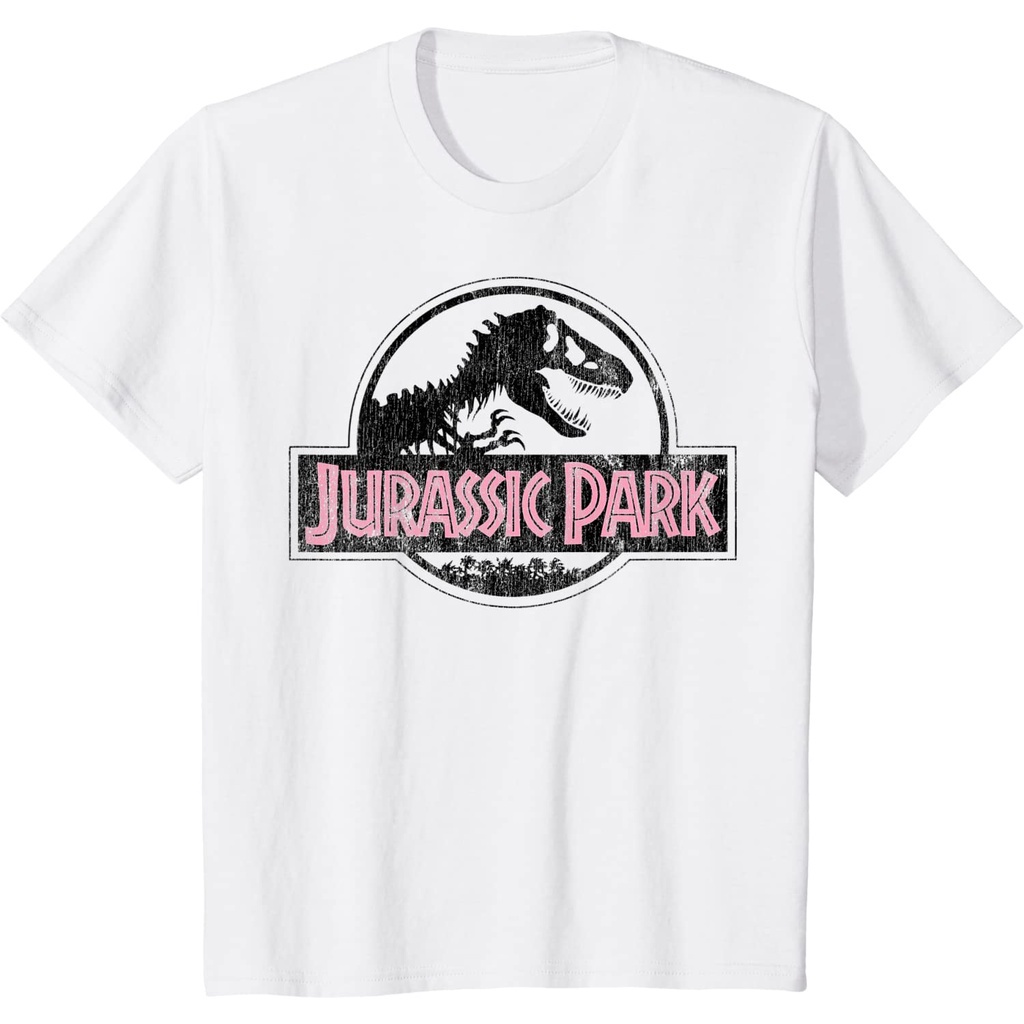 tee-เสื้อเด็กหญิง-เสื้อยืด-ผ้าฝ้าย-พิมพ์ลายกราฟฟิค-jurassic-park-distressed-สีชมพู-สําหรับผู้ชาย