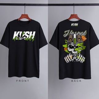 เสื้อคู่รัก - KUSH Streetwear วัฒนธรรมวินเทจแรงบันดาลใจผ้าฝ้ายหลวมเสื้อผ้าเสื้อยืดสําหรับผู้ชายเสื้