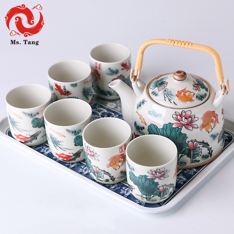 ชุดชาร้อน-กาชาเซรามิค-สไตล์ญี่ปุ่น-กา-1-จอกชา-6-สามารถใช้ในงานเกษียณได้-chadao-ชุดชาชุดชงชา-ถ้วยน้ำชา