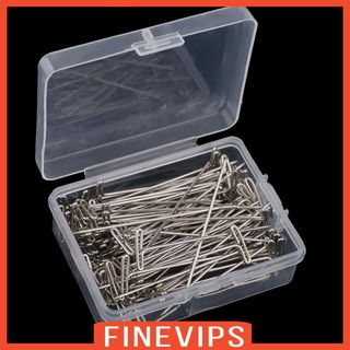 [finevips] หมุดโลหะ T pins สําหรับเย็บผ้า ถักนิตติ้ง งานฝีมือ พร้อมวิกผม macrame 51 100 ชิ้น