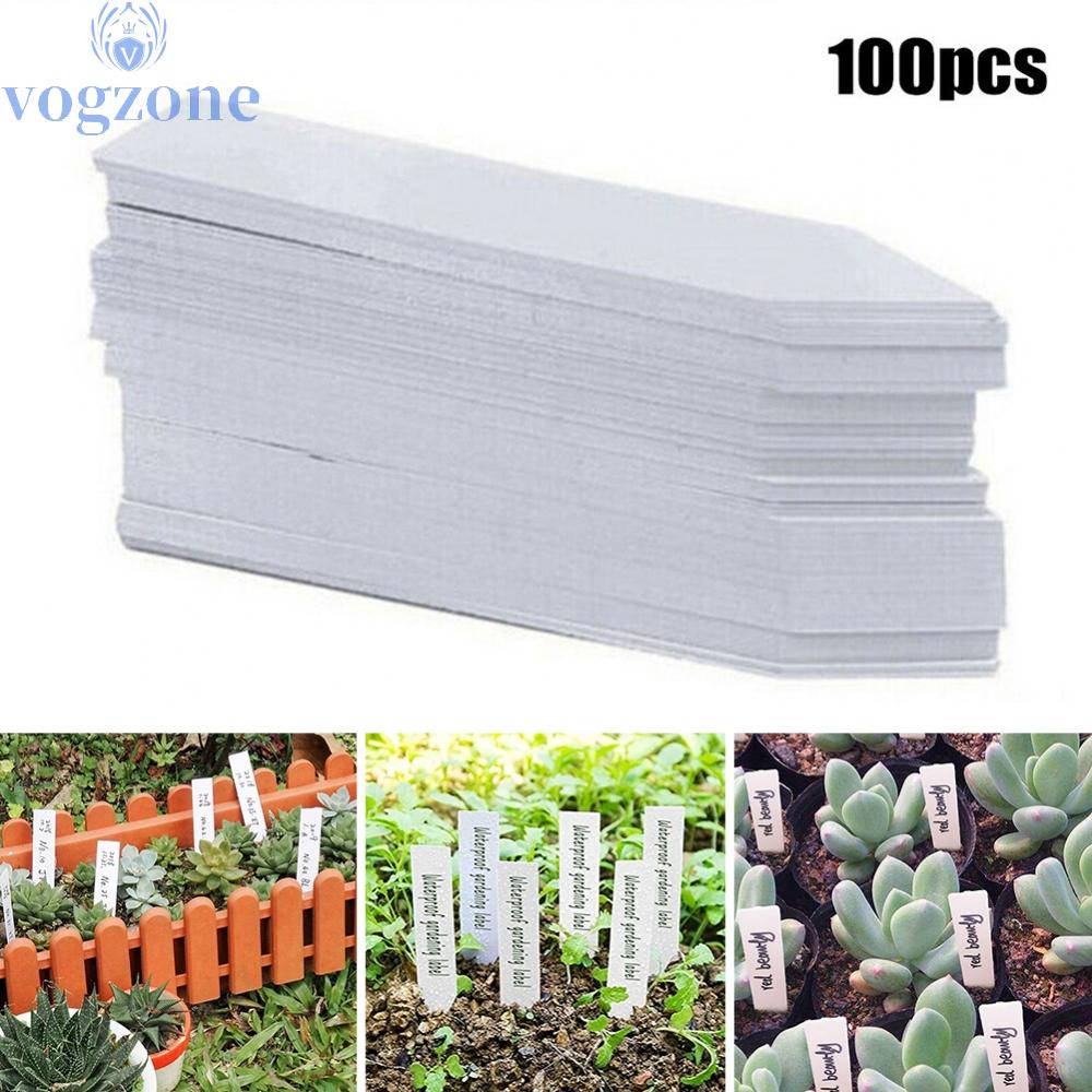 #VOGUEZ#100PCS 10x2 CM WHITE PLASTIC GARDEN PLANT LABELS POT TRAY TAGS ...
