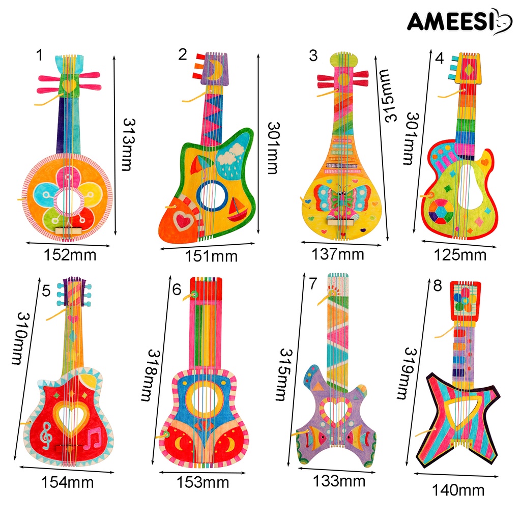 ameesi-กีตาร์ไม้แฮนด์เมด-diy-สําหรับเด็ก