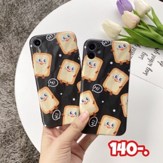 พร้อมส่งครบรุ่น 7-11promax,se2🍞เคสยับขนมปัง say hi พื้นดำ