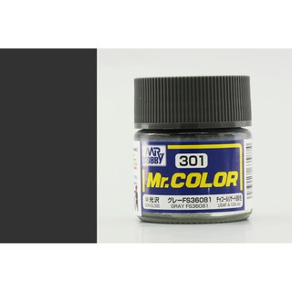 สีสูตรทินเนอร์ Mr.Hobby สีกันเซ่ C301 Gray FS-36081 Semi-Gloss 10ml