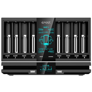 รางชาร์จEfest รุ่นLUC V8 (ใช้เป็นPowerBankได้) เครื่องชาร์จถ่านชาร์จคุณภาพสูง รับประกันนาน 3 ปีจากผู้ผลิต