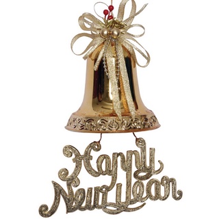 ของตกแต่ง ของประดับ ออร์นาเม้นท์ เทศกาลคริสต์มาส เทศกาลปีใหม่ (5835-02) ระฆังใหญ่ HAPPY NEW YEAR