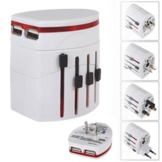 ปลั๊กชาร์จทั่วโลก 2 ช่องusb Universal Plug USB 2 Port