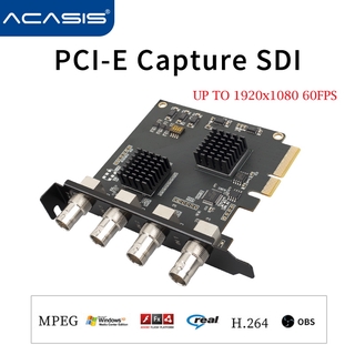 SDI Acasis การ์ดแคปเจอร์ รูรับแสง 4 ช่อง Pcie 1080P 60fps สําหรับไลฟ์ประชุม สตรีมเกม