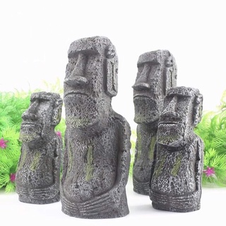 (พร้อมส่ง) หินหน้าคนโมอาย (Moai Stone heads) ใช้ตกแต่งตู้ปลา