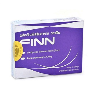 สินค้า FINN ฟินน์ ผลิตภัณฑ์เสริมอาหาร ผู้ชาย ของแท้ 100 % จำนวน 1 กล่อง บรรจุ 4 แคปซูล (14325)