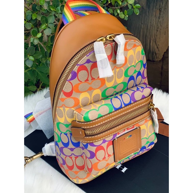 0 Coach Academy Pack In Rainbow Signature Canvas 983