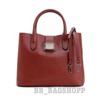 👜 Mango Saffiano-effect tote bag (สีแดง) (Outlet)