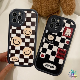 เคสโทรศัพท์มือถือแบบนิ่ม TPU ลายหมีหน้ายิ้มน่ารัก สําหรับ OPPO A16 A3S A96 A76 A16K A1K A12 A15 A55 A95 A16E A15s A31 A54 A5S A7 A92 A53 A33 A36 A74 A52 A9 A5 2020 Reno 7Z 5 4 4F 7 6