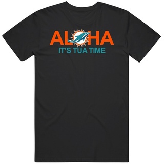 เสื้อยืด ผ้าฝ้าย พิมพ์ลาย Aloha ItS Tua Time Tua Tagovailoa Miami Dolphins คุณภาพสูง