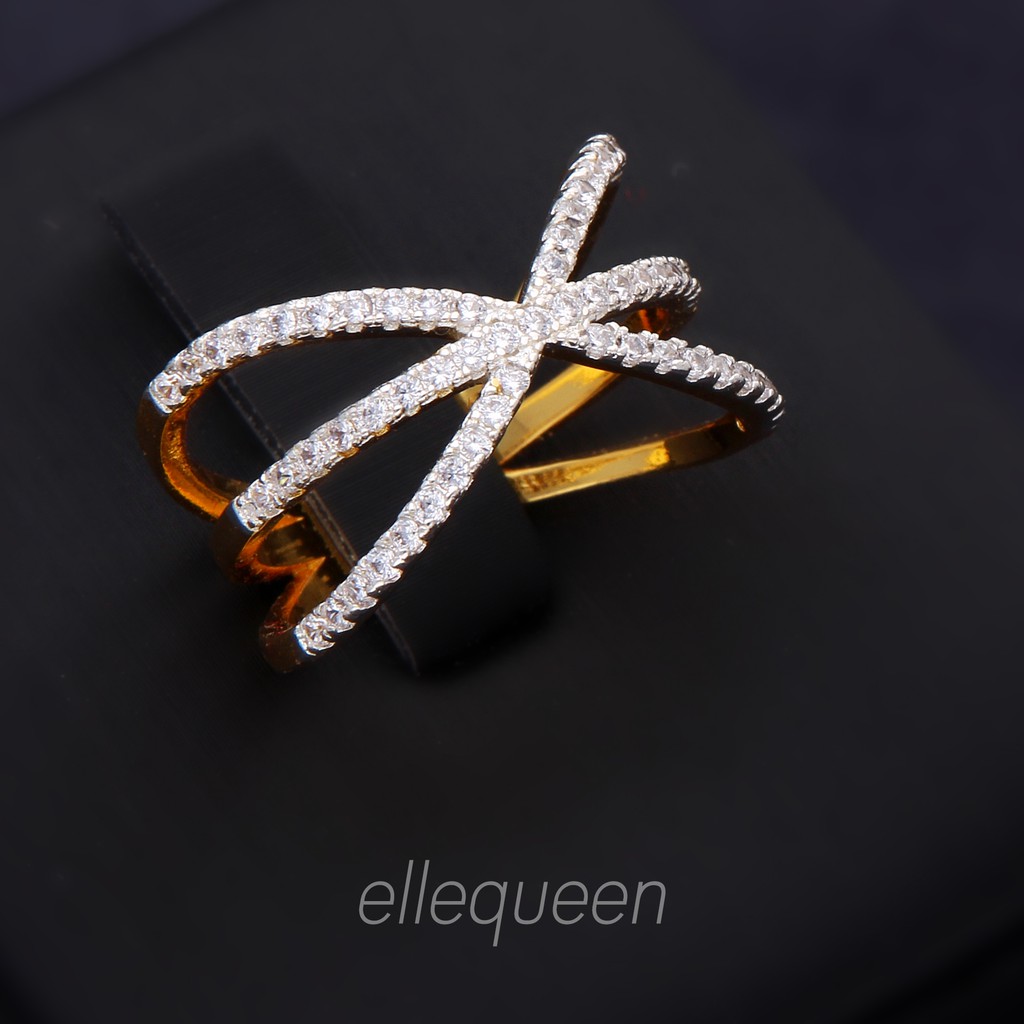 ellequeen-แหวนเกลียวทองฝังเพชร