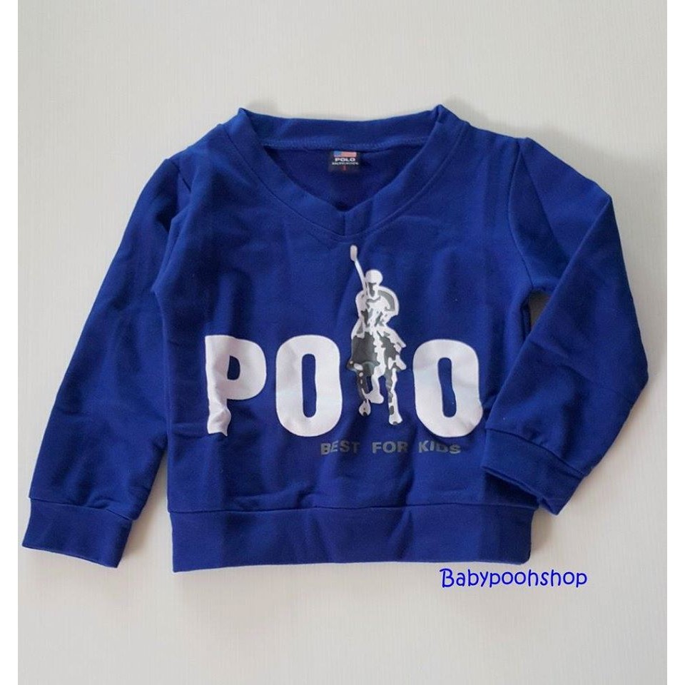 เสื้อ-sweater-เนื้อผ้าหนาปานกลาง-สีน้ำเงิน-สกรีนโลโก้-polo