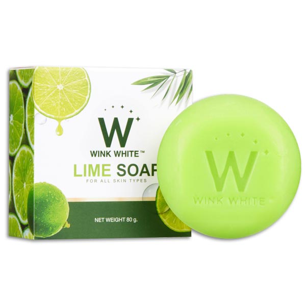 สบู่มะนาว-วิงค์ไวท์-สบู่วิงค์ไวท์-ปรับผิวกระจ่างใส-wink-white-lime-soap