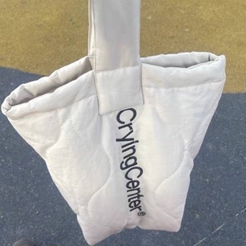 cryingcenter-กระเป๋าถือกระเป๋าจับจีบผ้าฝ้ายขนาดเล็กลายเมฆ