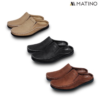 สินค้า MATINO SHOES รองเท้าชายเปิดส้นหนังแท้ รุ่น MC/S 1502 - BLACK/BROWN/TORO