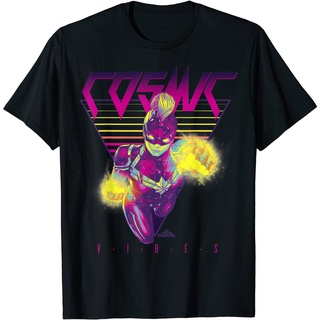 ROUND คอลูกเรือเสื้อยืด ผ้าฝ้าย พิมพ์ลายกราฟฟิค Capn Marvel สไตล์เรโทร-4XL