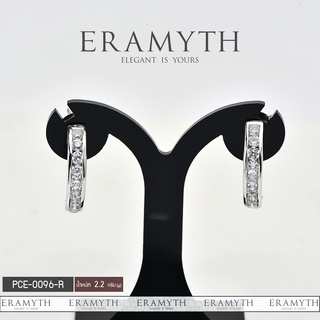 Eramyth Jewelry ต่างหู เงินแท้ 92.5 รูปทรงครึ่งกลมฝังเพชรสวิส CZ PCE-0096-R สินค้ามาตรฐานส่งออก