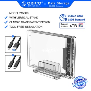 สินค้า ORICO 2.5 SATA to USB-C นิ้ว hdd เคสฮาร์ดไดรฟ์ พร้อมขาตั้ง（2159C3）