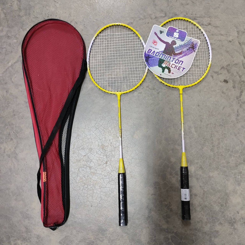 badminton-ไม้แบต-ไม้แบตคู่-ไม้แบดมินตันคู่-พร้อมกระเป๋าใส่-ด้ามจับถนัดมือ