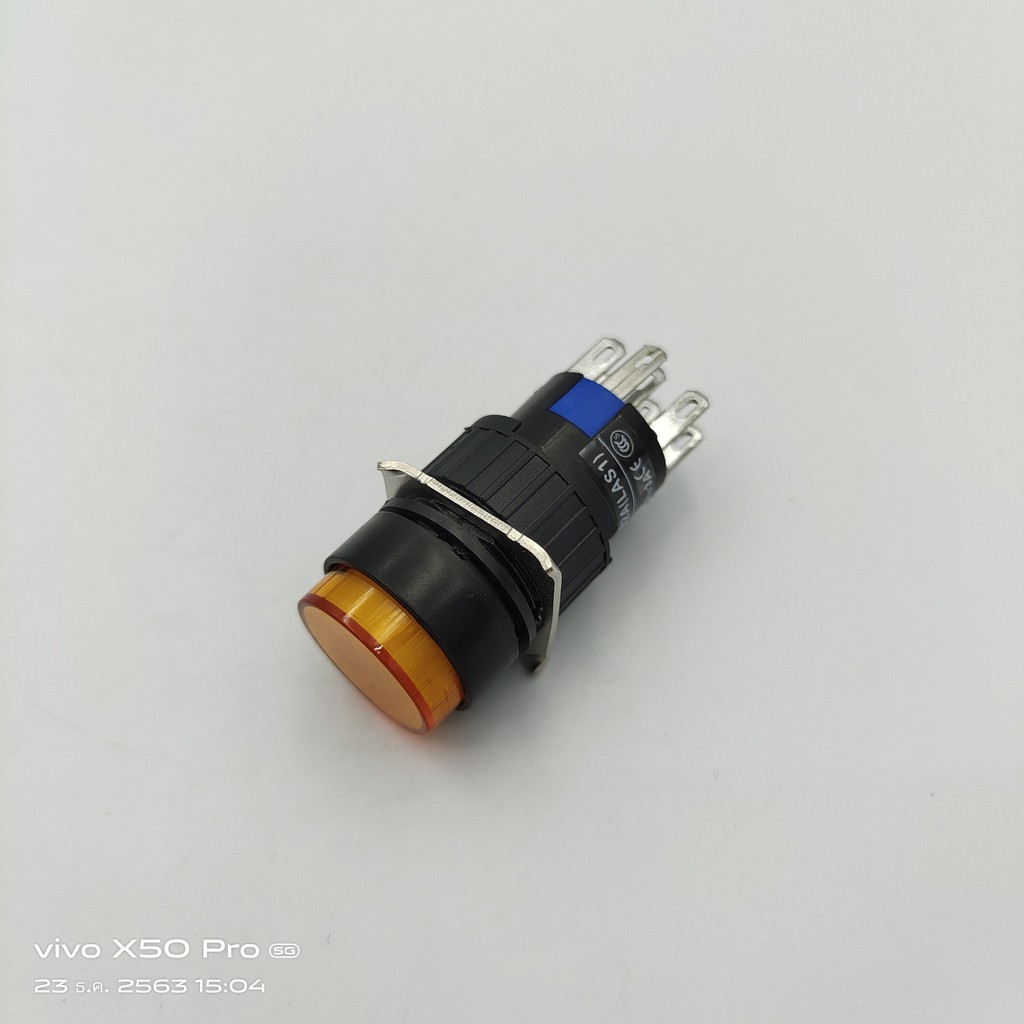 LA16Y-22D PUSH BUTTON SWITCH 16MM. สวิตปุ่มกดกลมมีแลมป์16มิล,กดติดปล่อย ...