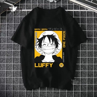 【100% cotton】ONE PIECE Luffy Zoro Mens Tshirt Harajuku Cool  Black Short Sleeve T Shirt Japanese Anime Summer T-Shirt S