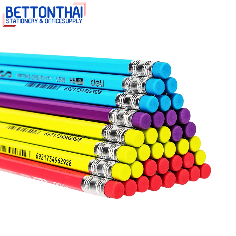 deli-u50800-graphite-pencil-hb-ดินสอไม้-hb-ทรงหกเหลี่ยม-แพ็ค-12-แท่ง-ดินสอ-เครื่องเขียน-อุปกรณ์การเรียน-ดินสอhb-school