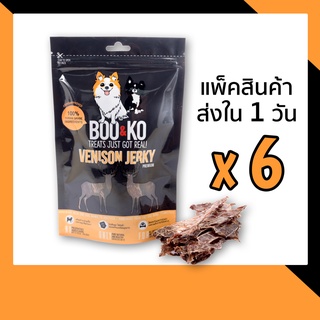 BOO&KO ขนมสุนัข เนื้อกวางอบแห้ง 50 กรัม [6ถุง]