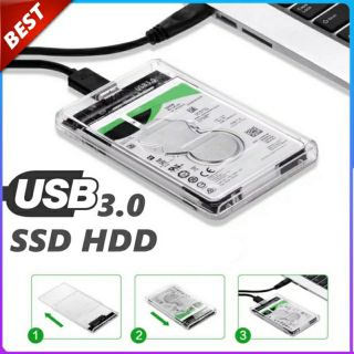2.5-Inch SATA 3.0 To USB 3.0 Hard Drive Disk Box HDD External Enclosure SATA HDD And SSD -Transparent แบบใสพร้อมสาย