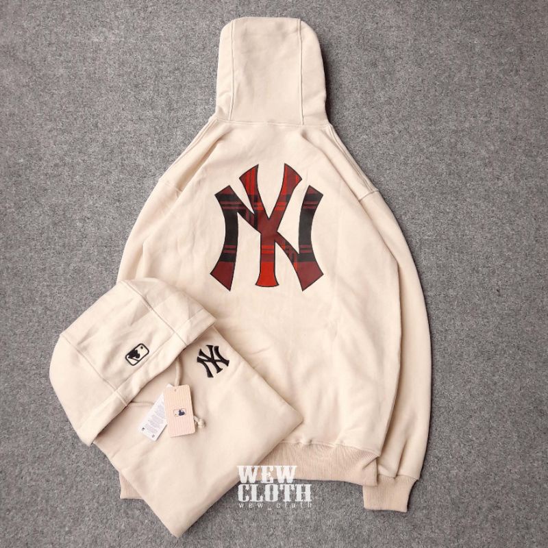 เสื้อแจ็กเก็ต-เสื้อกันหนาว-มีฮู้ด-mlb-yankes-cream-ป้ายแท็กเต็มตัว-และป้ายฉลาก