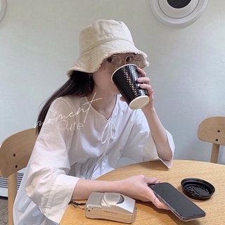 ภาพหน้าปกสินค้า[กรอกโค้ด : 5RKHD ลด 50.-]  Mellow creamy bucket hat หมวกสีครีม หมวกบักเก็ต หมวกมินิมอล หมวกไปทะเล หมวกไปคาเฟ่ ที่เกี่ยวข้อง