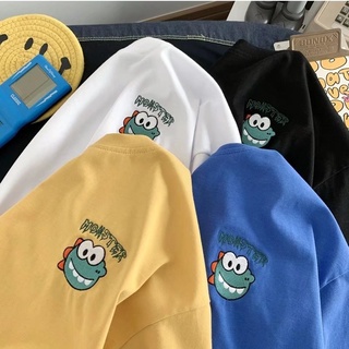 【100% cotton】ใหม่ เสื้อยืดลําลอง แขนสั้น คอกลม พิมพ์ลายการ์ตูน แฟชั่นฤดูร้อน สไตล์เกาหลี สําหรับผู้ชาย 2022 0