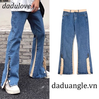 DaDulove💕 New American Ins Multi-button Slit Jeans High Waist Loose Wide Leg Pants Fashion Womens Clothing