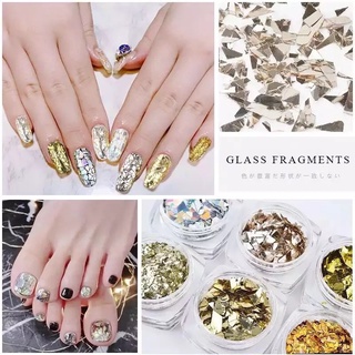 🇹🇭พร้อมส่ง!!🇹🇭ฟอยล์กระจกแตก GLASS FRAGMENTS เซ็ต 6 กระปุก