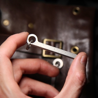 CNEDC Mini Titanium Small Ruler Keychain Portable Ruler Measuring Tool Centimeter Inch Key Chain Accessories