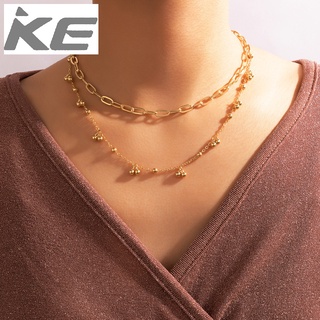 Japanese, Korean, Korean-style creative necklace Gold multi-layered tassel water drop simple c