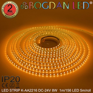 LED STRIP K-AA2216-156-YELLOW DC-24V  8W/1M IP20 ยี่ห้อBOGDAN LED แอลอีดีไฟเส้นสำหรับตกแต่ง 780LED/5M 40W/5M Grade A