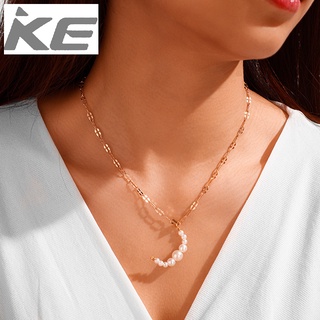 Jewelry Korea Small Fresh Size Pearl Necklace Moon Pendant Necklace Clavicle Chain for girls f