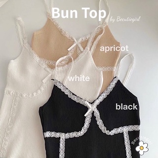 BG • Bun top 🌸 เสื้อสายเดี่ยว แต่งขอบลายลูกไม้ 🍕 Becutiegirl